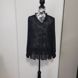 3/$15 Joe fresh sheer tunic blouse with pattern